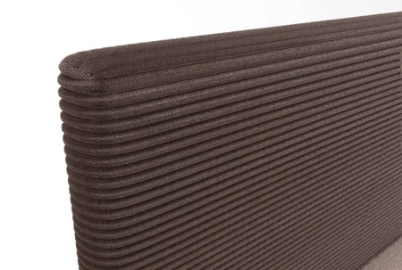 Kontinentální postel Totti 160x200 hnědá stylová postel s úložným prostorem trojrozměrná tkanina s výraznými pruhy