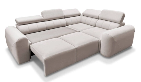 Cantare II rohová pohovka s funkcí spaní tmavě béžová pravá strana pohodlná rohová pohovka do obývacího pokoje se stylovým charakterem měkká látka