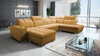Rohová pohovka s funkcí spaní Luigi VI medová levá stylová rohová pohovka s kontejnery na lůžkoviny potaženými měkkou látkou