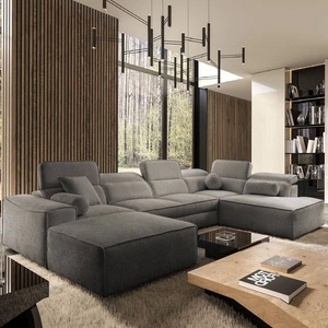 Rohová sedačka s funkcí spaní Viano VI šedá levostranná designová rohová sedačka pro moderní uspořádání dva kontejnery na lůžkoviny