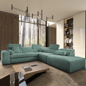 Rohová sedací souprava s funkcí spaní Viano IX patina pravá strana stylová rohová sedací souprava s kontejnery na lůžkoviny ideální kus nábytku do velkého obývacího pokoje