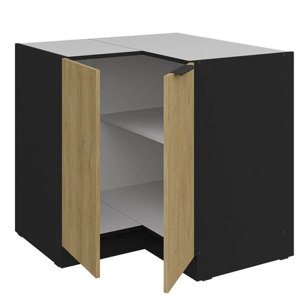 Rohová kuchyňská skříňka Crotone 90x90 DN 2F BB kovová hrana úchytka skříňka odolná proti vlhkosti a poškození