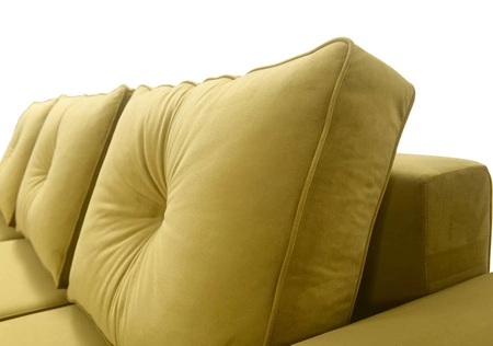 Rohová sedací souprava s funkcí spaní Terni žlutá levá Praktická a funkční rohová sedací souprava s prostornými nádobami na lůžkoviny