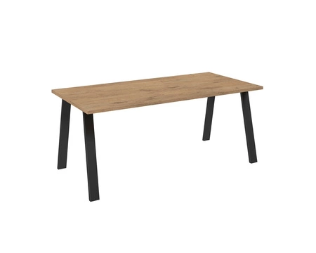 Stůl Malden 185x90 cm dub lancelot / černá jednoduchá forma nábytku obohacená stylovými černými nohami v loftovém stylu odolná proti rozlití deska