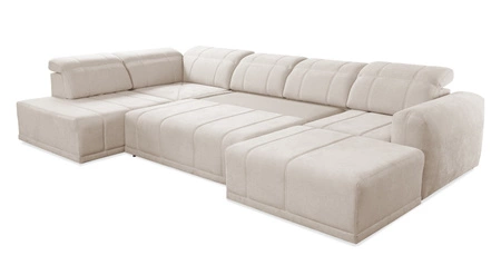 Rohová sedací souprava s funkcí spaní Cetara VI béžová pravá strana pohodlná a stylová rohová sedací souprava s posuvnými opěradly