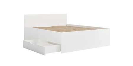 Postel Maxione 160x200 cm bílá úložný prostor na prádlo v podobě výsuvné zásuvky ideální postel do ložnice vysoké pohodlné čelo