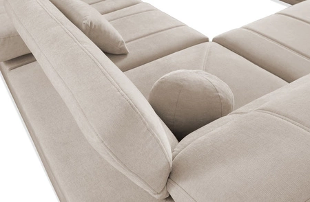 Rohová pohovka s funkcí spaní Cetara III šedý jasan pravá ergonomická rohová pohovka s posuvným opěradlem a nastavitelnými opěrkami hlavy