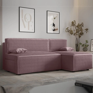 Rohová sedací souprava s funkcí spaní Brandon heather right trojrozměrná tkanina s výraznými pruhy nádoba na lůžkoviny