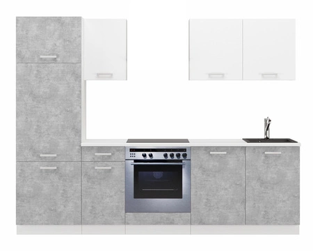 Kuchyňská sestava Toni 260 cm bílá / světlý beton vypadá skvěle v moderních interiérech