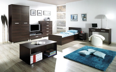 Komoda Maximus 138 cm kaštan wenge moderní designový nábytek komoda hrany zakončené speciální dýhou ABS