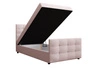 Kontinentální postel Kansas 100x200 pudrově růžová v moderním skandinávském stylu s čalouněným čelem a podnožkou