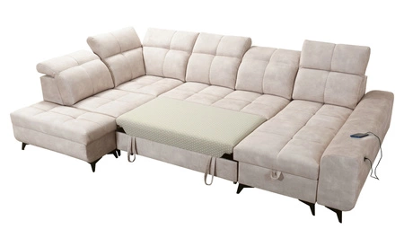 Rohová pohovka s funkcí spaní Buffalo VI modrá pravá Funkční a stylová rohová pohovka se třemi nádobami na lůžkoviny