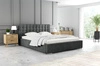 Čalouněná postel Umiky 160x200 tmavě šedá stylová postel s úložným prostorem na lůžkoviny pohodlný podhlavník zaujme svým elegantním designem