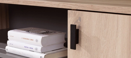 Komoda Estan 120 cm dub estan světlý / antracit moderní designový nábytek kvalitní zpracování hrany komody zakončené speciální dýhou