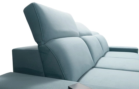 Pohovka Kelly s funkcí spaní tmavě béžová stylová pohovka do obývacího pokoje s jednoduchým designem nastavitelné opěrky hlavy velurová tkanina