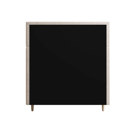 Benet 90x200 béžová kontinentální postel v moderním skandinávském stylu s čalouněným čelem a nohou postele s úložným boxem