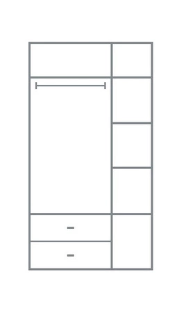 Šatní skříň Estan 90 cm dub estan světlý / antracit Moderní designový nábytek Šatní dveře zdobené lamelami Šatní skříň do ložnice
