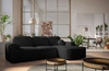 Rohová pohovka s funkcí spaní Arbon černá pravý roh moderní design s výrazným tvarem měkká látka