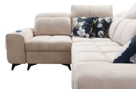 Rohová sedací souprava s funkcí spaní Buffalo II med levá Funkční a stylová rohová sedací souprava s nastavitelnými opěrkami hlavy