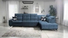 Rohová pohovka s funkcí spaní Buffalo XI modrá pravostranná stylová rohová pohovka se třemi přihrádkami na lůžkoviny velurová tkanina