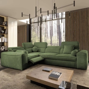 Rohová sedací souprava s funkcí spaní Viano II Lux zelená levostranná designová rohová sedací souprava do obývacího pokoje s pohodlným výsuvným podnožníkem