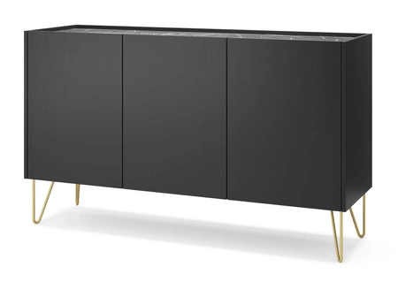 Komoda Madison 144 cm černá grafit / černý královský mramor modernistický design dekorativní deska v mramorovém dekoru
