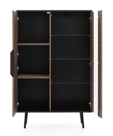 Vitrína Tullio 90 cm černá grafitová / captains deck stylový skandinávský styl kovová základna módní barvy