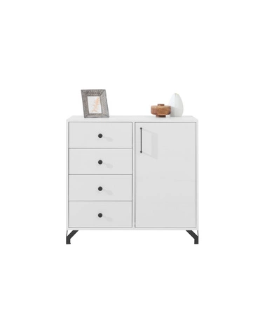 Sada nábytku Skien v bílém lesku ideální do dětského pokoje nebo pokoje pro mladé v módním stylu