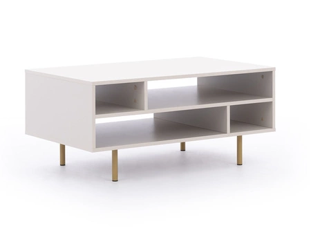 Konferenční stolek Sula béžový Elegantní designový stolek na kovové podnoži s deskou odolnou proti polití